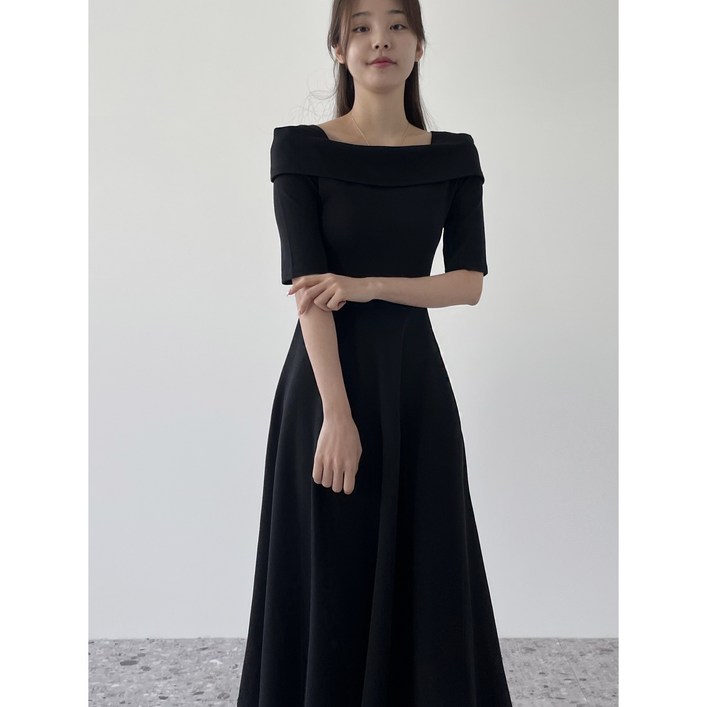 오픈숄더 결혼식 하객룩 격식룩 돌잔치 피로연 상견례 롱원피스