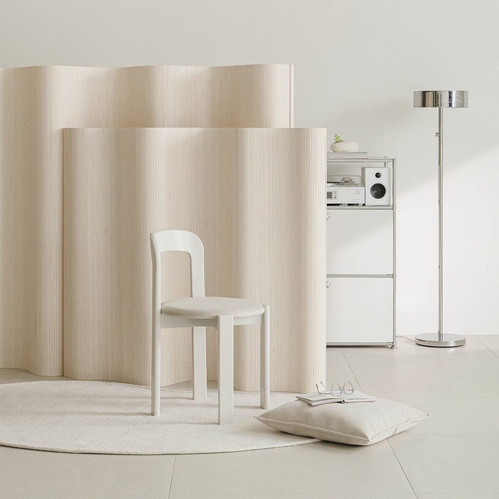 우드레이 롤러블 룸 디바이더 가림막 파티션 공간분리 가벽, 크림