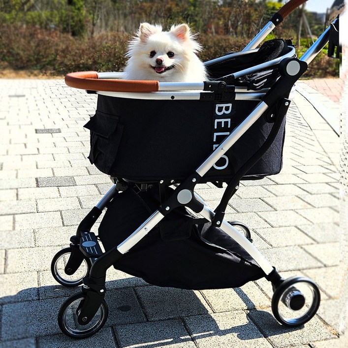 Bello 강아지유모차 개모차 중소형견 분리형 퀵폴딩 경량 강아지가방 접이식 캐리어, 그레이