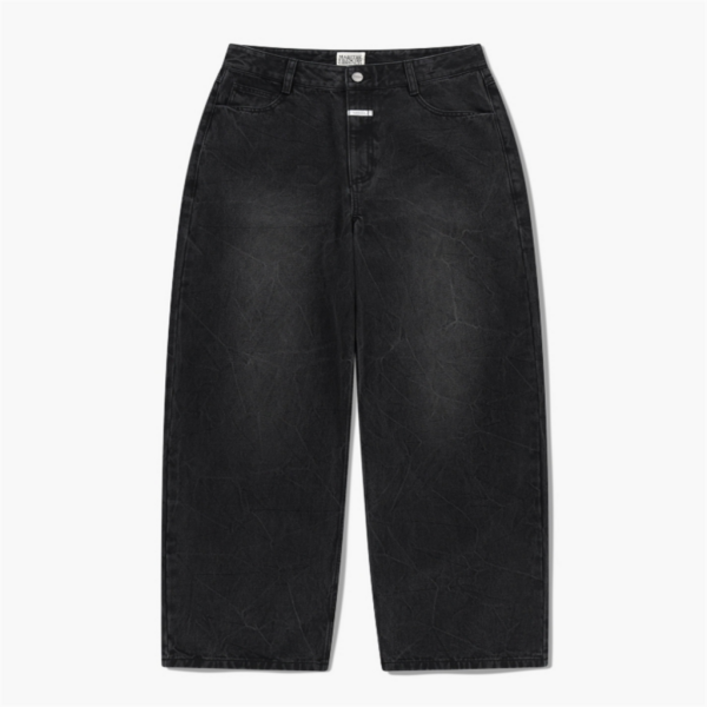 마리떼 프랑소와 저버 마리떼 남성 크링클 워싱 와이드핏 데님팬츠 A30 MFG45FDP203 BLK DBL