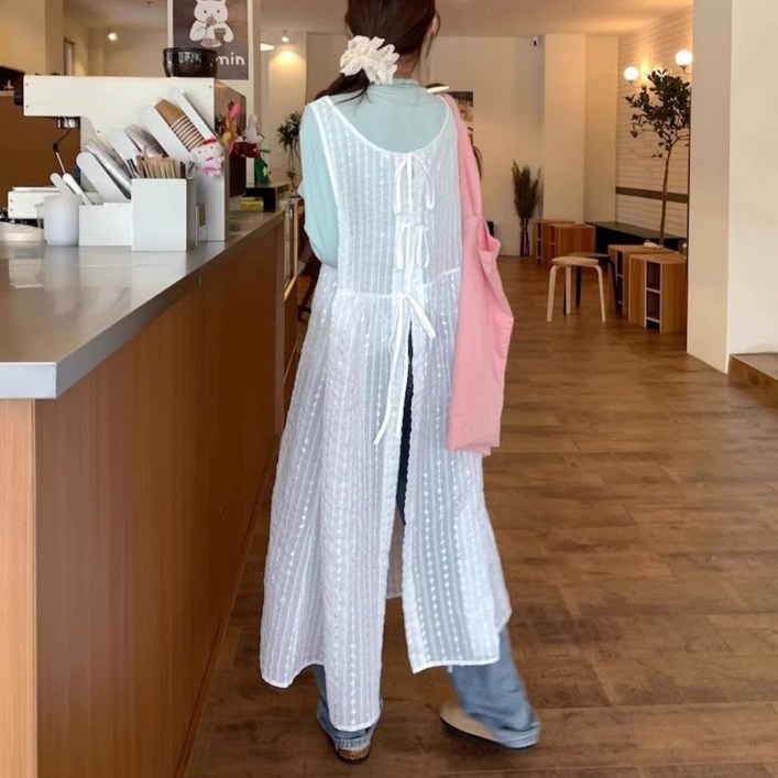 봄 여름 레이어드 민소매 레이스 뷔스티에 롱원피스