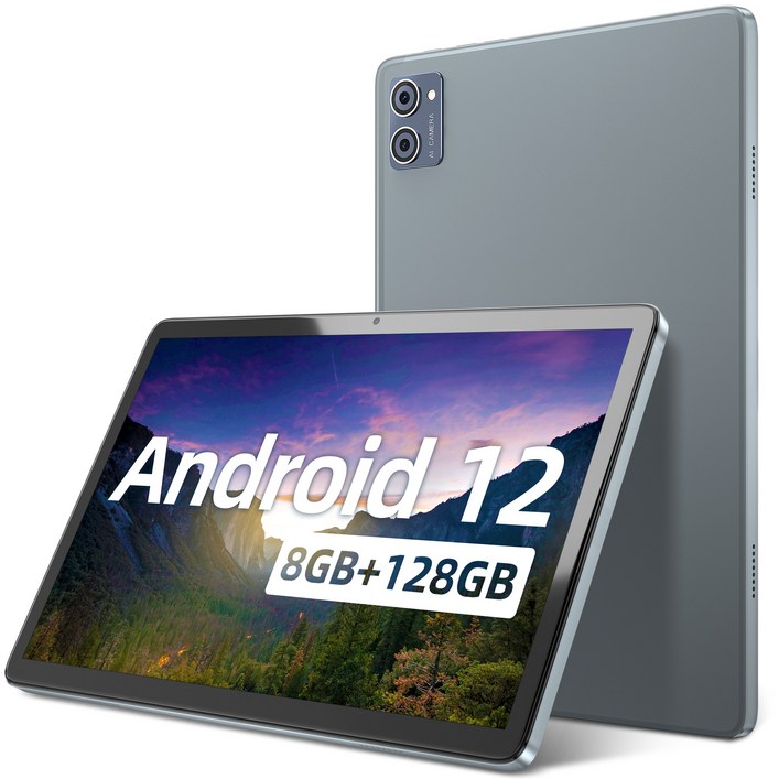 태블릿/10.1인치/8G +128G/안드로이드 12/가성비태블릿PC/슬림/Full HD IPS/블루투스5.0/그레이, grey