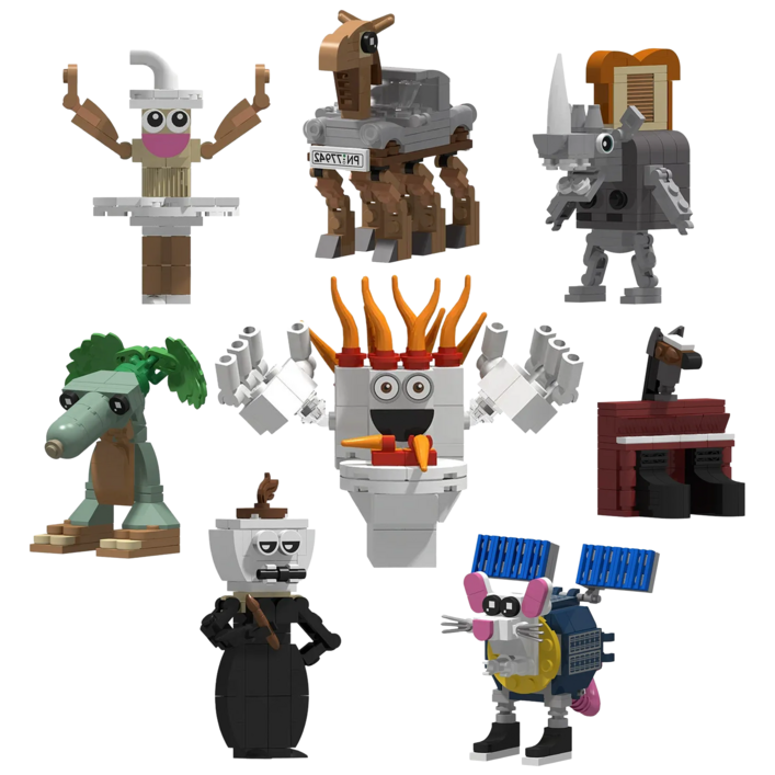 이탈리안 브레인롯 블록 신규 주인공 캐릭터 8종 AB세트, 1개