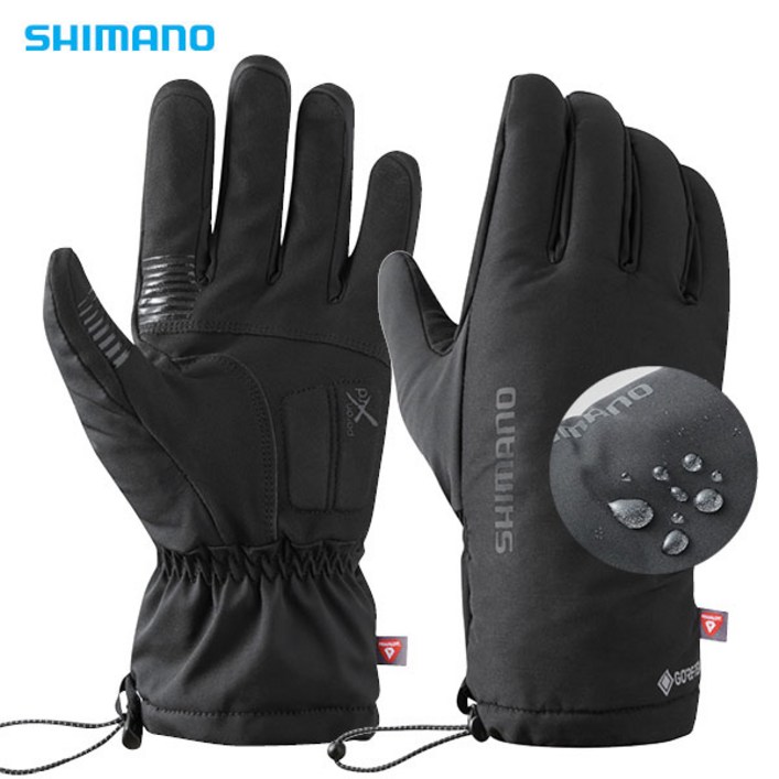 시마노 2022FW 겨울장갑 고어텍스 그립 프리마로프트, 블랙 L, 1개