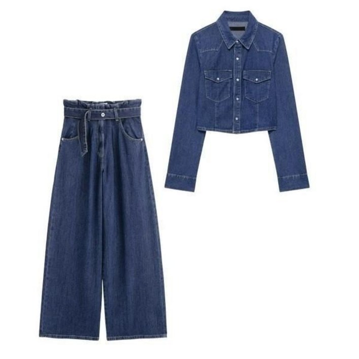 자라 청자켓 셔츠 데님 팬츠 셋업 R855 4365062 0250010