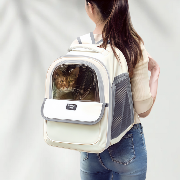 강아지 백팩 고양이 이동장 3면 통풍 투명창 려동물 프론트백 강아지와 고양이에게, 1개, 오프 화이트 강아지 백팩 고양이 이동장 3면 통풍 투명창 려동물 프론트백 강아지와 고양이에게, 1개, 오프 화이트