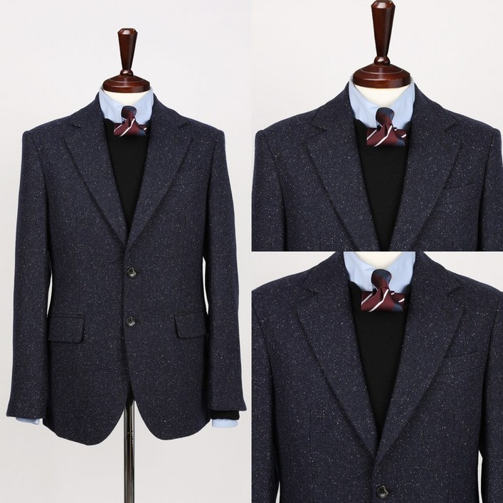 남성 차콜 브라운 헤링본 콤비 자켓 가을 겨울 마이 중년 재킷