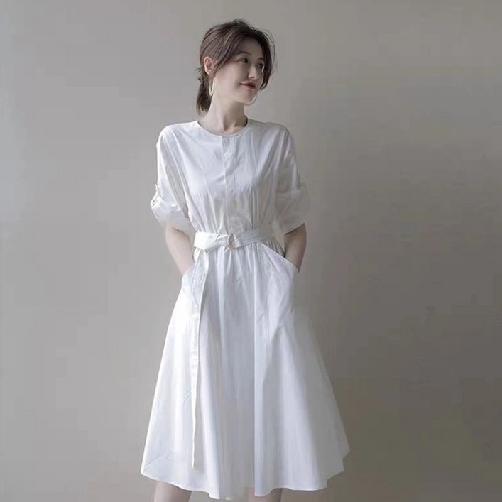 쇼핑센트럴 여름 화이트 셔츠 원피스