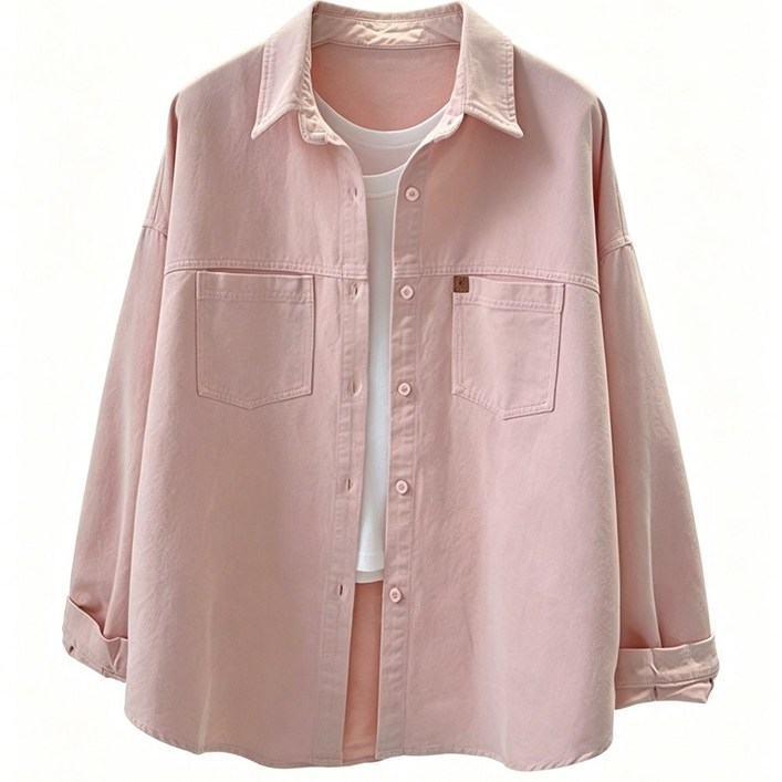 Vezri 여성 포켓 셔츠 자켓 봄 가을 데일리 오버핏 셔츠