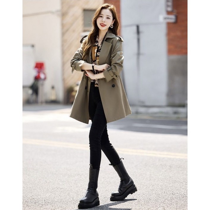 큐엘아리아 봄 가을 여성 트렌치 코트