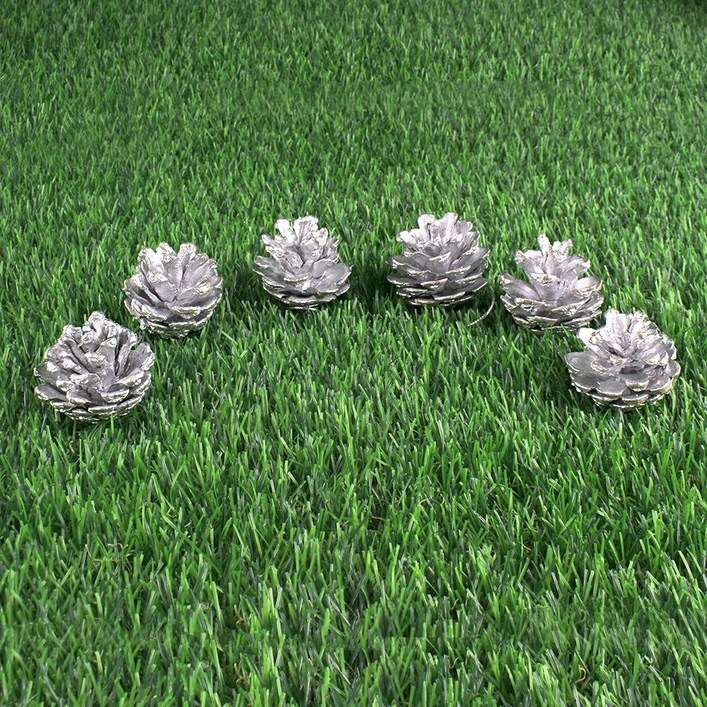 제오오스토어 크리스마스트리 솔방울 실버 대형6P 어린이집 꾸미기 선물 유치원