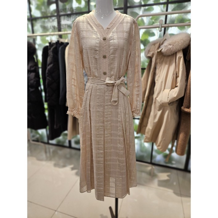 듀엘 DEWE 체크 플리츠 원피스 D231MSE010  NC일산