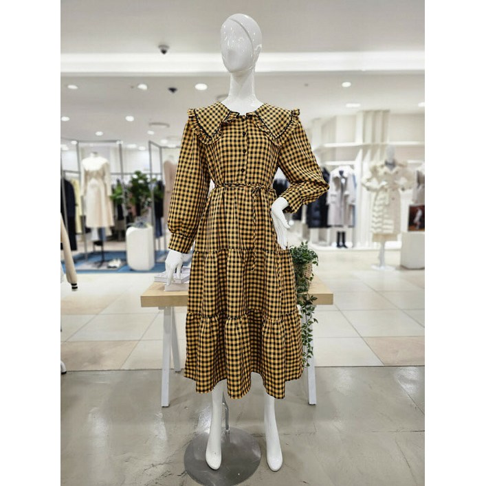 포커스 포커스  포커스 고방체크 러플카라 원피스 FS4A7OP00873 P003079973