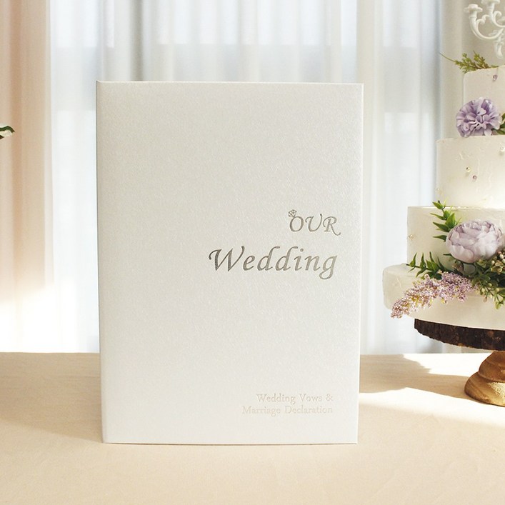 성혼선언문 혼인서약서 케이스 디자인 Our Wedding 화이트 결혼식축사 셀프웨딩 준비물 예식축사 소품  웨딩상장케이스