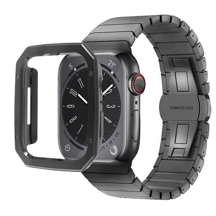 아이메이드잇 애플워치 호환 클래식 링크 브레이슬릿  케이스 세트 구성, 스페이스 그레이