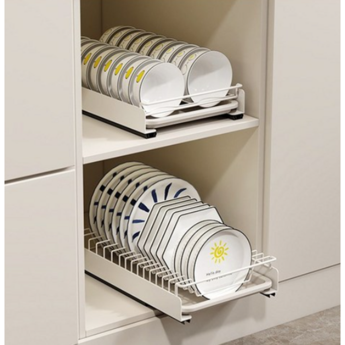 라이프리듬 주방 슬라이딩 레일 선반 그릇 접시 정리대