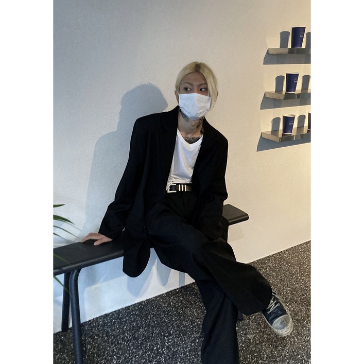 와이드 오버핏 셋업 자켓