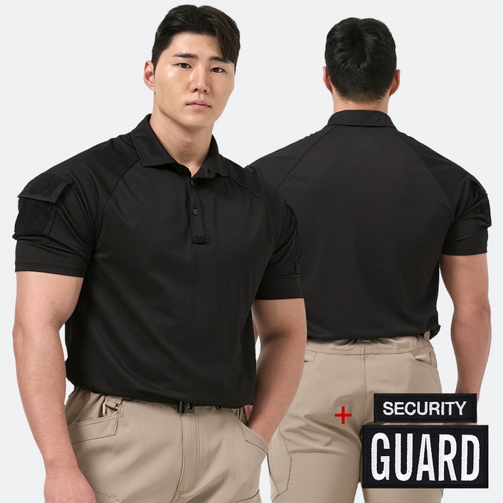 경호 택티컬 셔츠 아머 전술 반팔 카라 티셔츠 시큐리티 가드 패치 가드 보안 시큐리티 스태프 강철부대 안전