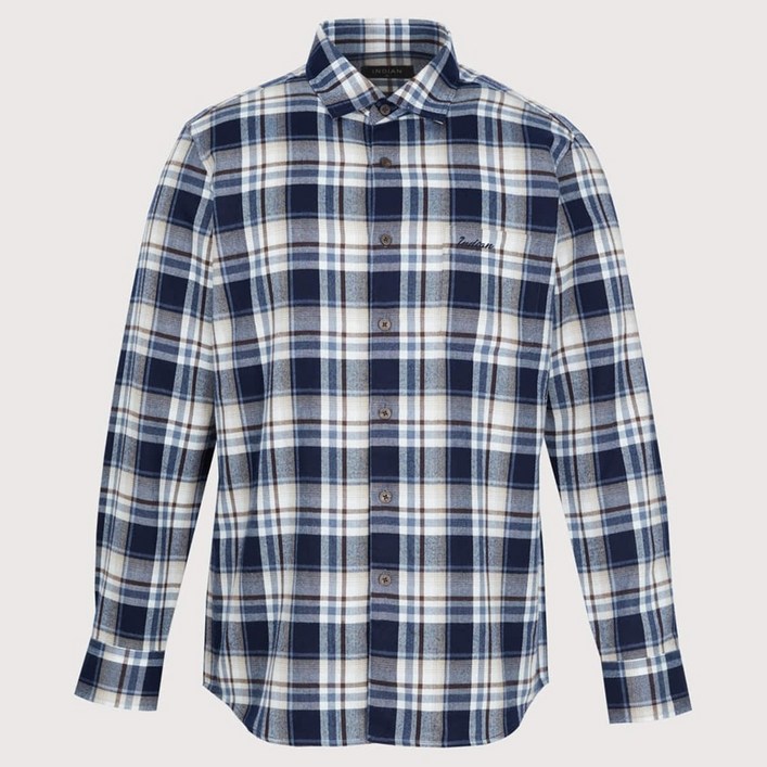 인디안 봄 간절기 최저가 고급 레이온혼방 모던체크 캐주얼남방 셔츠 MIKNL4F8201BC