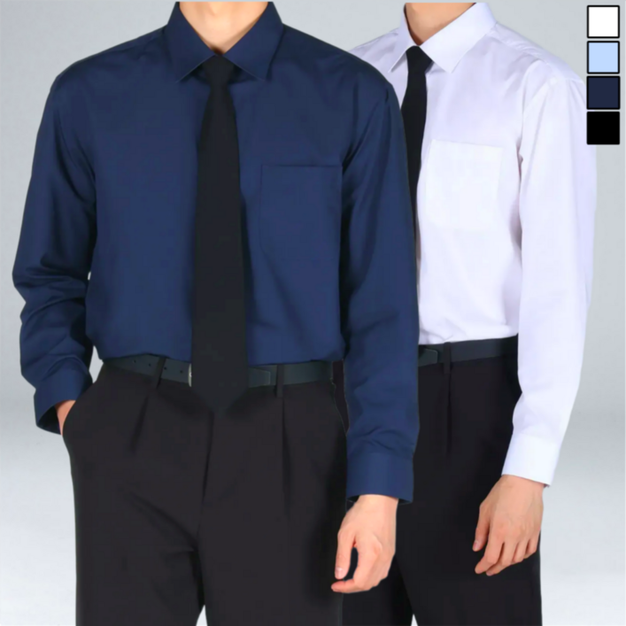 이황에프엔씨 구김없는 스탠다드핏 남성용 스판 정장 와이셔츠 (6656-1)