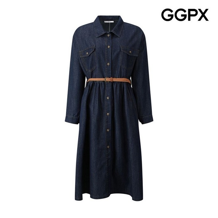 GGPX 지지피엑스 위빙 벨트 세트 데님 원피스 GQ3OP007F FUZ771 IBK068