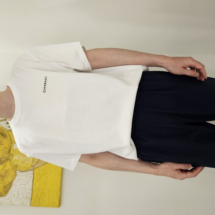 백화점 정품 커버낫 무지 티셔츠 반팔티 기능성 쿨 코튼 화이트