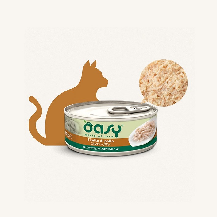 OASY (오아지) 오아지 네츄럴 레인지 고양이 캣캔, 치킨 필렛, 150g, 24개