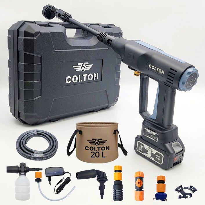 콜튼 무선 고압세척기 고압세차기 휴대용 세차기 5200mAh 배터리 물분사량 1분 6L