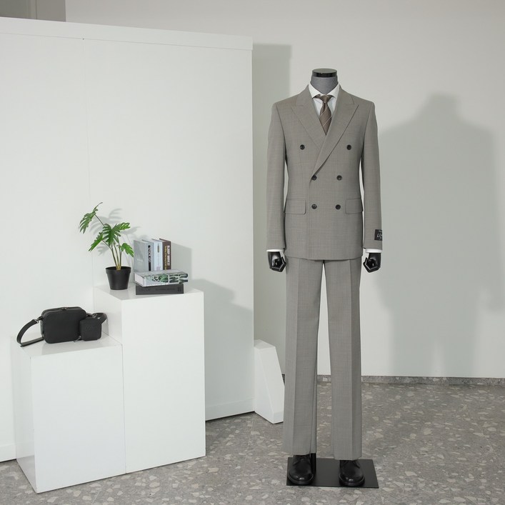 리버클래시 LLM11540BE LENFIT SUIT 울 혼방 더블 슬림 정장 멜란지베이지