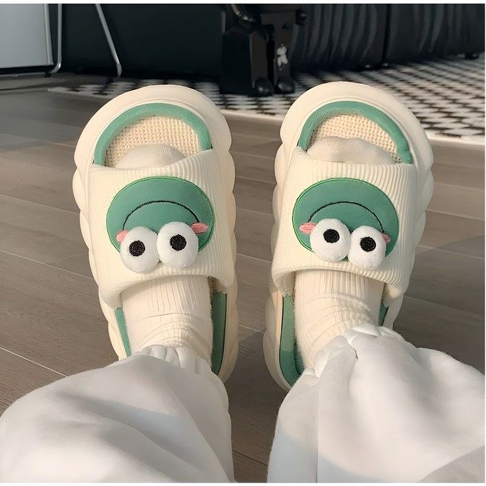 파티굿즈 개구리 슬리퍼 여성 거실화 사무실 층간소음 고품질 어린이집 유치원