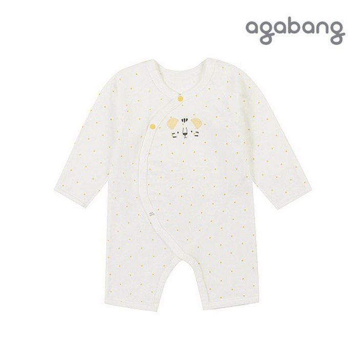 아가방 봄 배내 우주복 신생아 아기 배냇 베넷 수트 가운 옐로스타