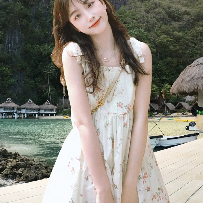 귀여움 뿜뿜 여름 여성원피스 휴양지 감성 민소매원피스