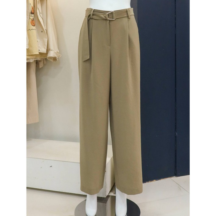 나이스클랍 나이스클랍 뒷밴딩 벨티드 턱 슬랙스 팬츠(N242XWP402)KA_DG