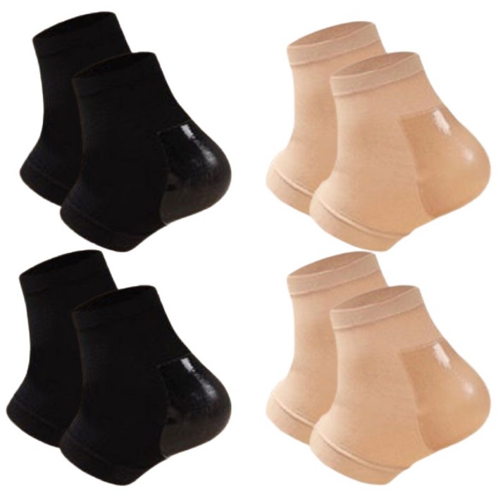 엑스비지 실리콘 뒤꿈치 보습양말 4켤레