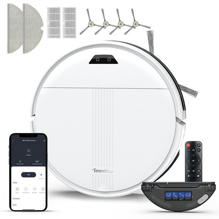 2026년형 틴도우 물걸레 로봇청소기+물걸레 패드*2+필터*2+사이드 브러시*4+1년보증 T12S