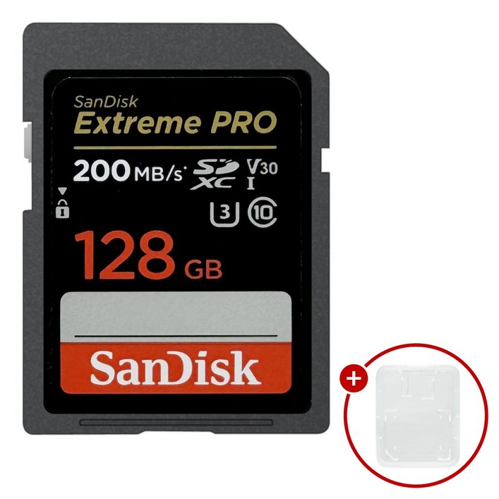 샌디스크 익스트림 프로 SD메모리카드 Extreme PRO UHSI 128GB SD카드 케이스 샌디스크 익스트림 프로 SD메모리카드 Extreme PRO UHSI 128GB SD카드 케이스