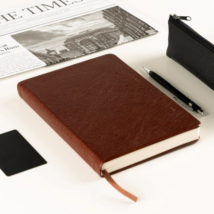 2026 트래키 플래너 프리미엄 가죽 양장 다이어리 A5, T블랙