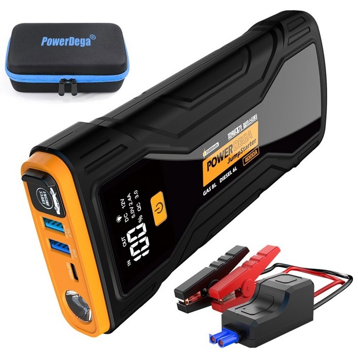 25900mAh 파워대가 자동차 긴급시동 점프스타터 오토바이 보조배터리 자동차 배터리 점프스타터스마트 점프선, 25900mAh, 1개