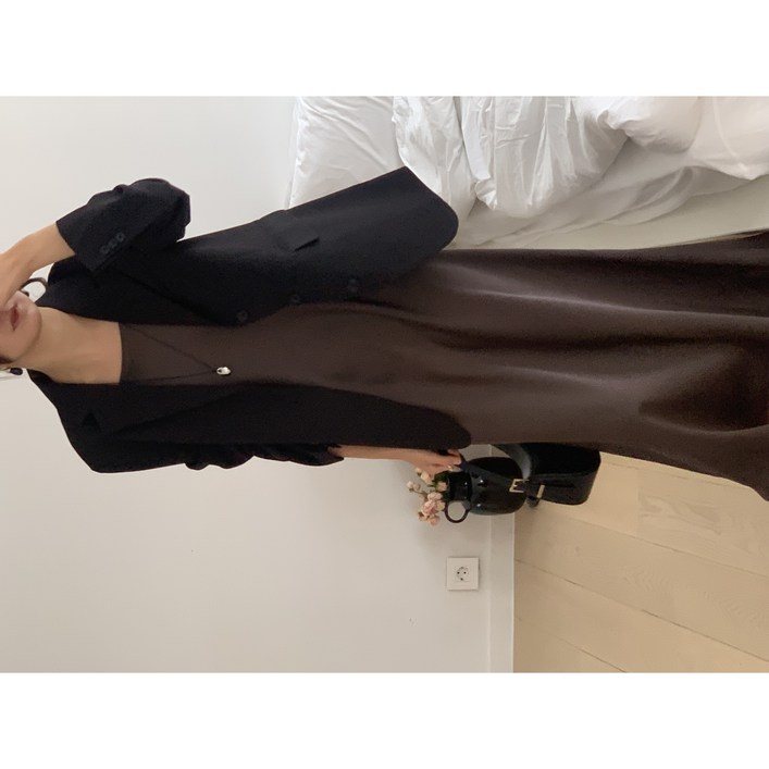 NEW컬러추가 MADE 루어스룸 샤이니 새틴 실크 슬립 스트랩 민소매 나시 뷔스티에 a라인 플레어 빅사이즈 임산부 맥시 롱 원피스