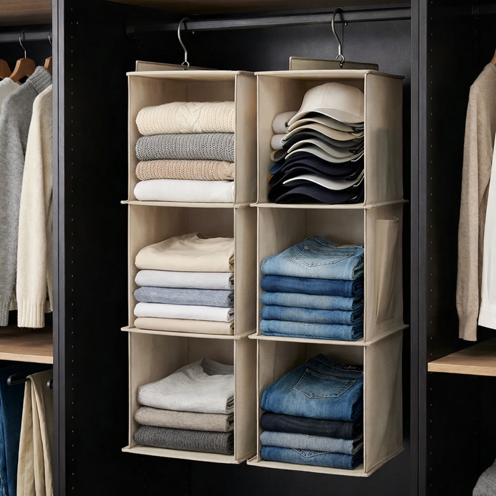 슬러피 행잉 오거나이저 걸이식 수납 정리함 니트 의류 보관함