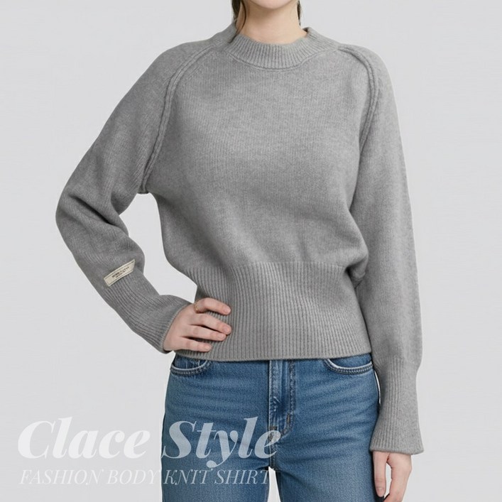 클레이스 울혼방 이태리 디자인 고급진 타나 세미크롭 니트 스웨터