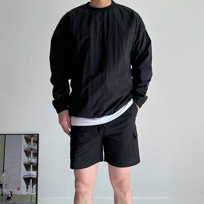 커먼타이거 나일론 우븐 바람막이 맨투맨