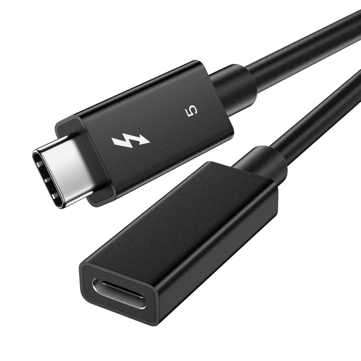 SKY 썬더볼트 5 연장 케이블  80Gb  240W, 1개, 블랙, 0.8m