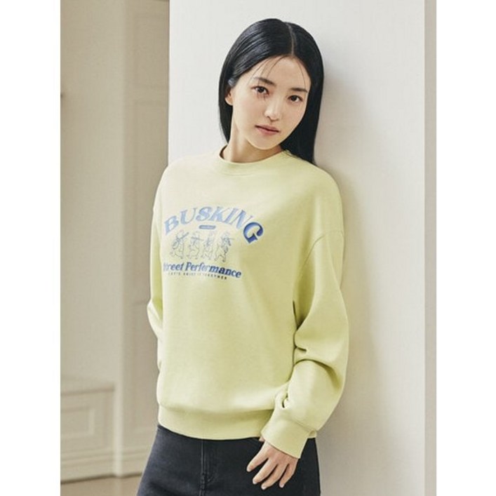 폴햄 POLHAM 여성 코숏 소프트테리 빅그래픽 맨투맨 PHF1TR2020
