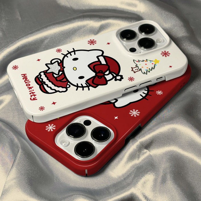 다나에 궈여운 헬로키티 크리스마스 트리 리본 실리콘 핸드폰 아이폰 스마트폰 케이스지아싱트레이드 머리띠