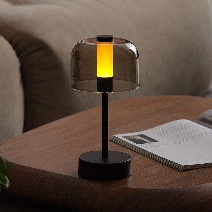 SKYFCC 무선 무드등 LED 거실 인테리어조명 침실 스탠드 수면등, 블랙, 1개