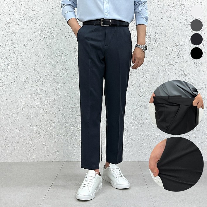 더맨쉽 남자 링클프리 스판 시크릿밴드 슬랙스 정장바지 9부 10부 출근룩 데일리 S3XL 빅사이즈 ABTCP16013