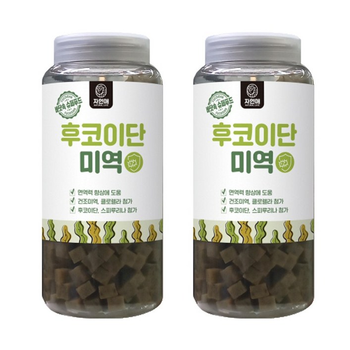 1+1 자연애 강아지 가수분해 간식 후코이단 미역 450g