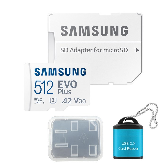 삼성 공식인증정품 마이크로 SD카드 MBMC512SAKR PLUS 512GB 메모리카드리더기케이스 G, 1개, 512GB
