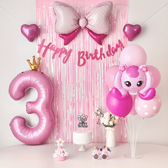 연지마켓 하츄핑 풍선 캐치 티니핑 생일 파티 용품 세트, 1세트 연지마켓 하츄핑 풍선 캐치 티니핑 생일 파티 용품 세트, 1세트